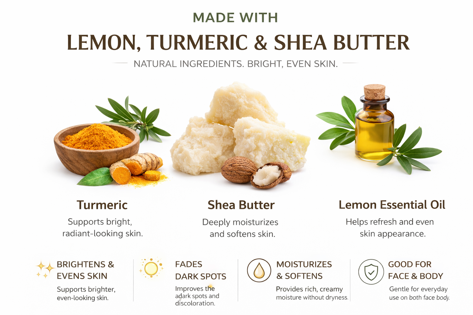 Lemon Turmeric Shea Butter Bar Soap – Brightening Cleanse