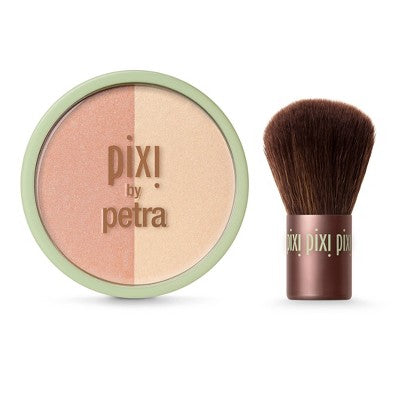 Pixi By Petra Beauty Blush Duo + Kabuki Brush Peach Honey 0.36oz - Imperfect Box
